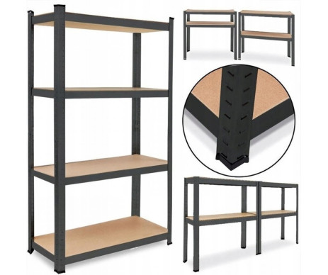 Стелаж металевий 180х90х40 чорний 4 полиці